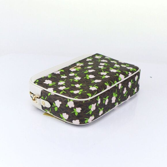 NWT Michael Kors Jet Set Large Floral Charm EW Camera Crossbody Bag Brown - Picture 12 of 16